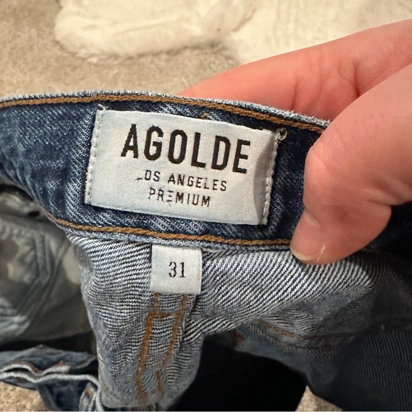 Agolde Parker Denim Jean Shorts Size 31 Cut Off Distressed Button Fly Raw Hem - Picture 7 of 9